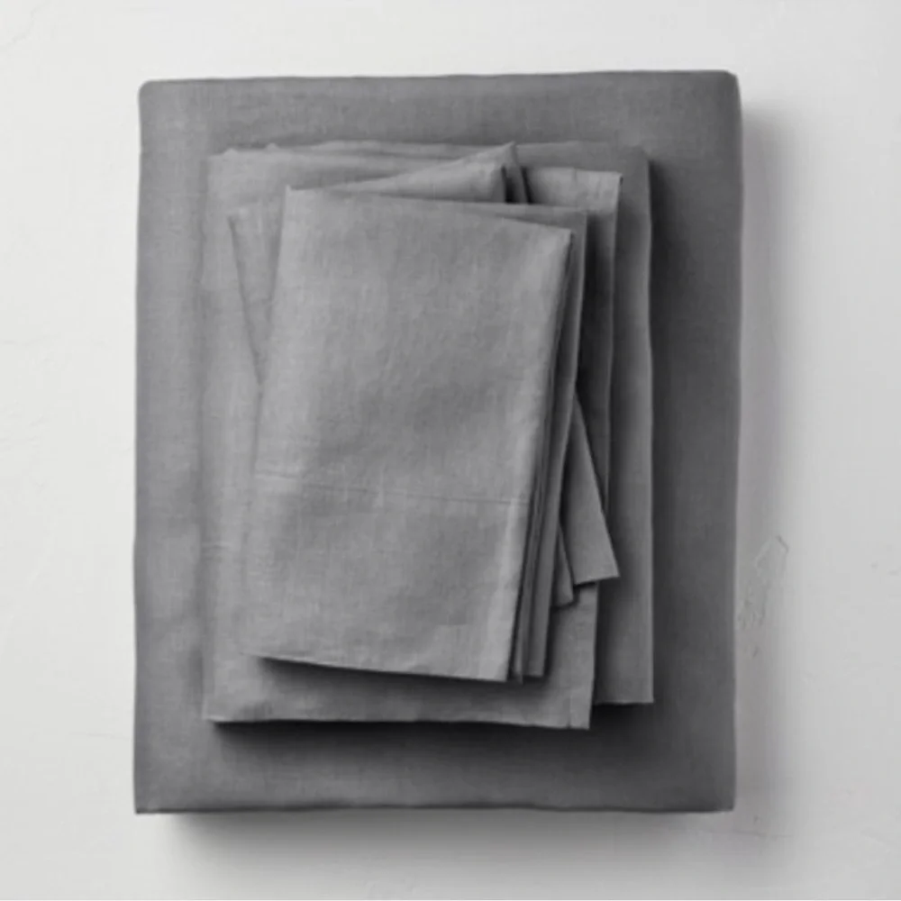 Casaluna FULL Size 100% Linen 4pc Sheet Set Dark Gray Grey NEW IN PACKAGE